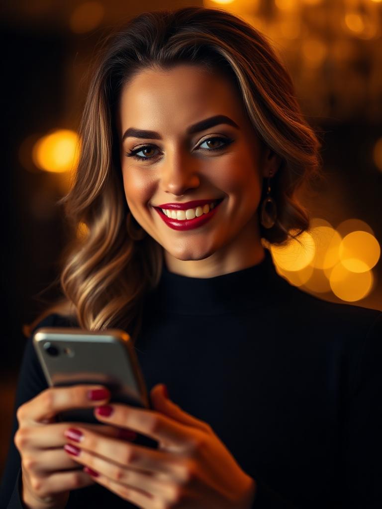 Empreendedora confiante usando o Instagram